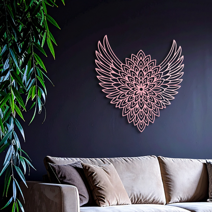 Winged Mandala Metal Wall Art