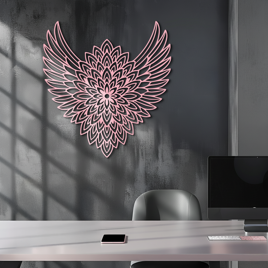 Winged Mandala Metal Wall Art