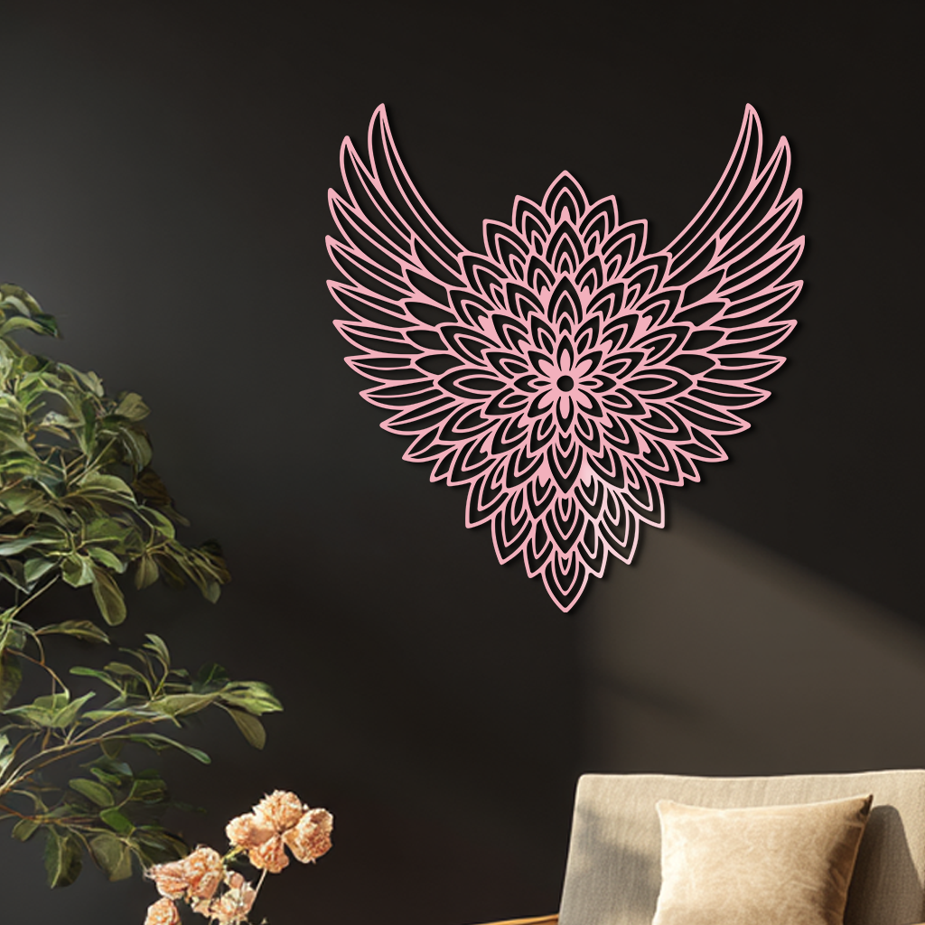 Winged Mandala Metal Wall Art