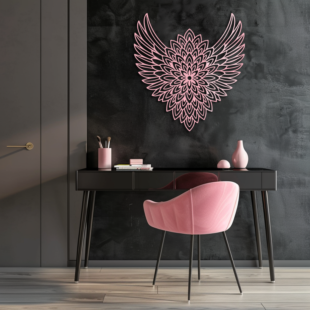 Winged Mandala Metal Wall Art