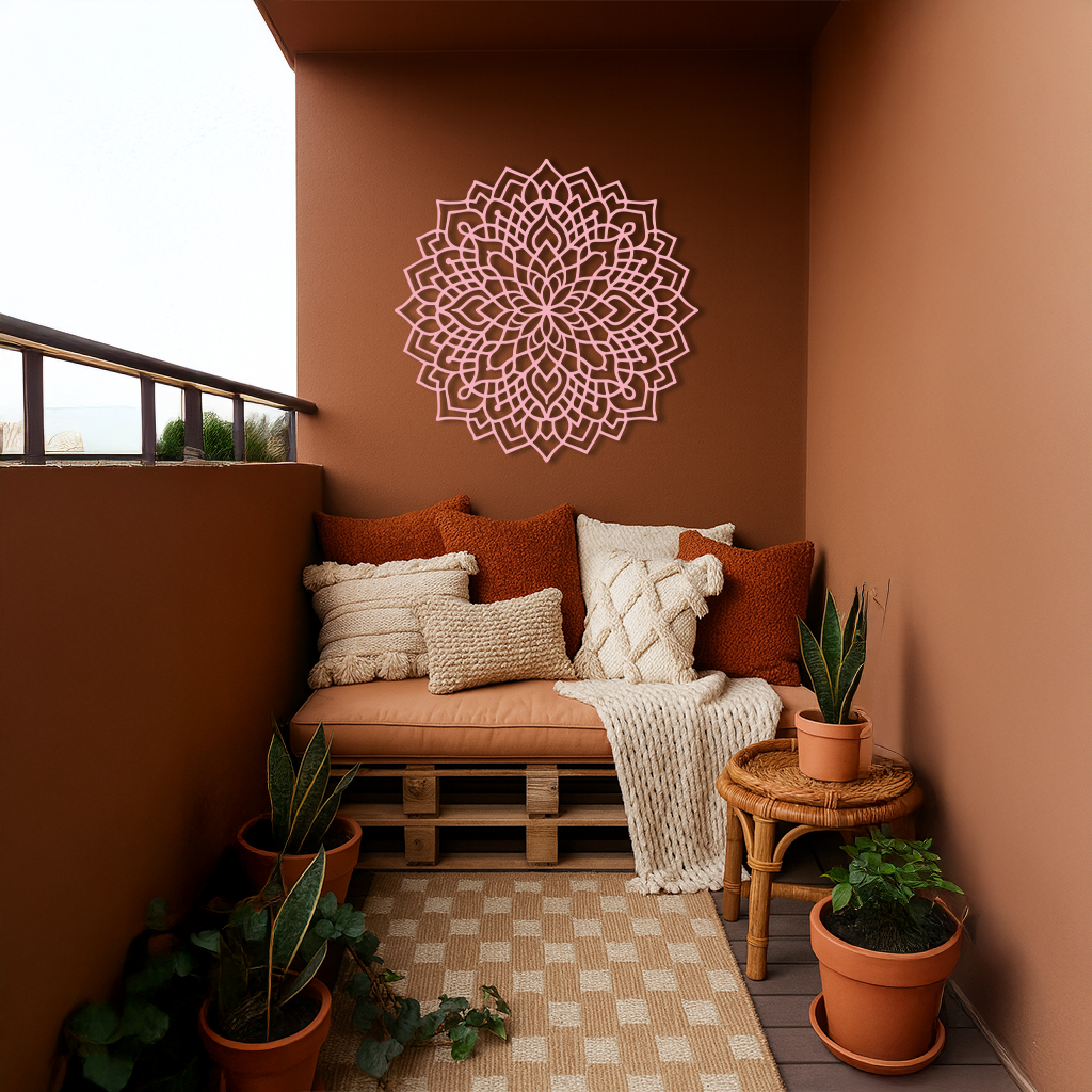 Mandala Silhouette Metal Wall Art