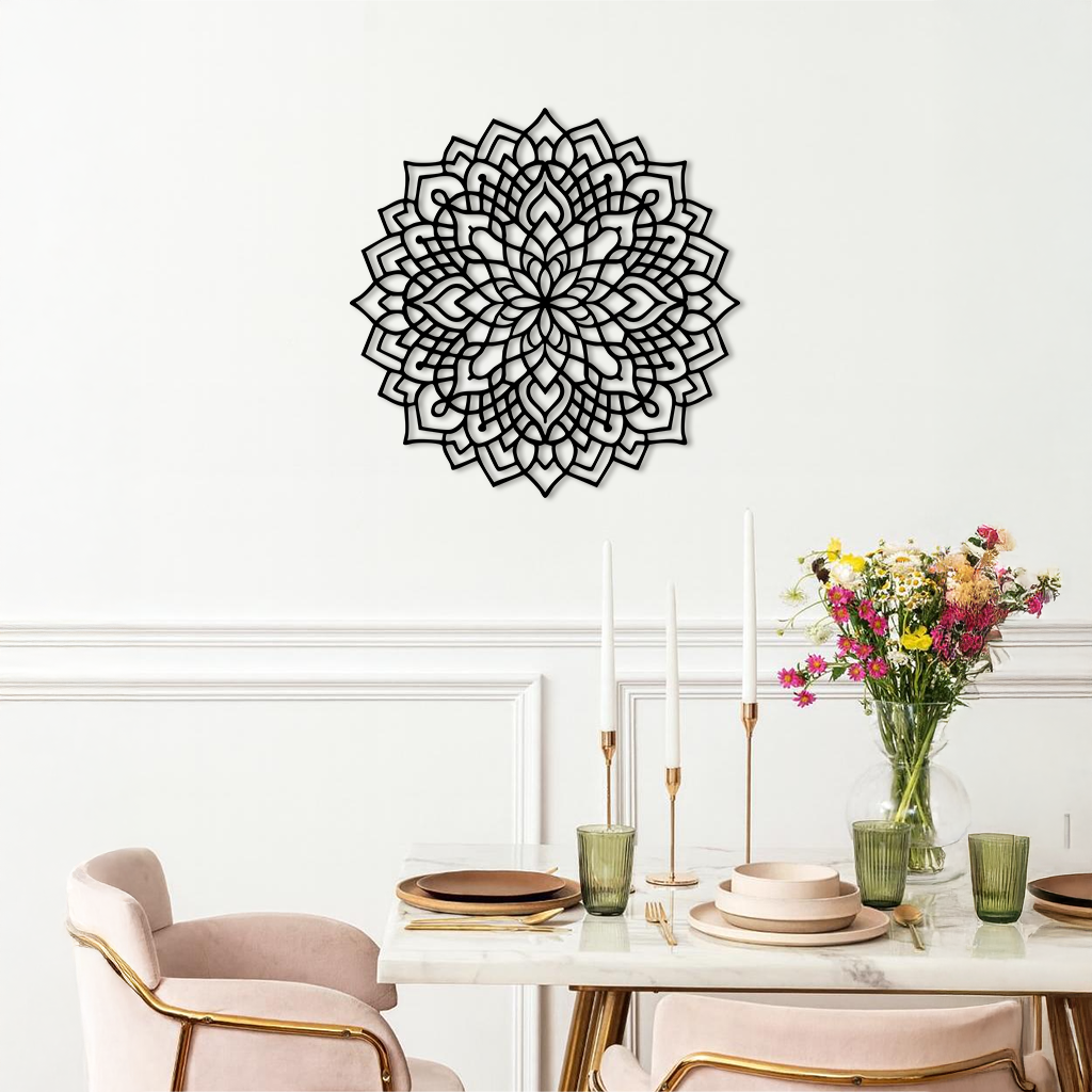 Mandala Silhouette Metal Wall Art