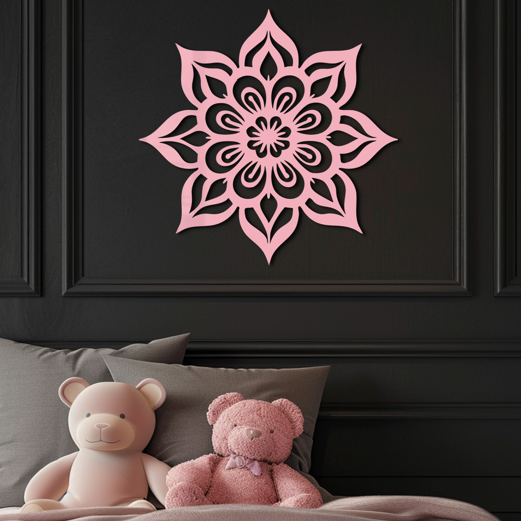 Lotus Mandala Metal Wall Art – Floral Geometric Silhouette - KAFGP059