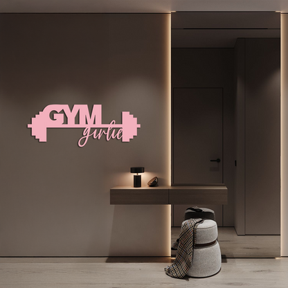 Gym Girlie Barbell Metal Wall Art