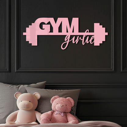 Gym Girlie Barbell Metal Wall Art
