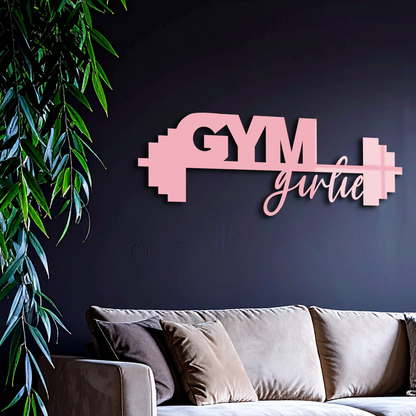 Gym Girlie Barbell Metal Wall Art