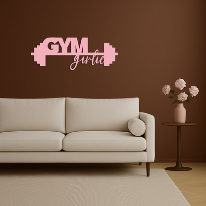 Gym Girlie Barbell Metal Wall Art