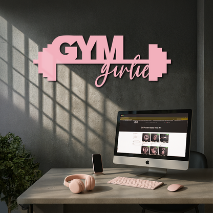 Gym Girlie Barbell Metal Wall Art