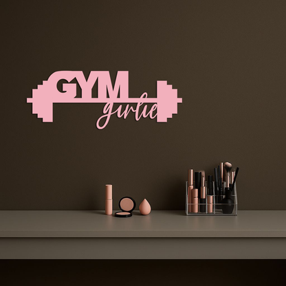 Gym Girlie Barbell Metal Wall Art