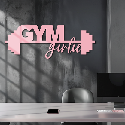 Gym Girlie Barbell Metal Wall Art