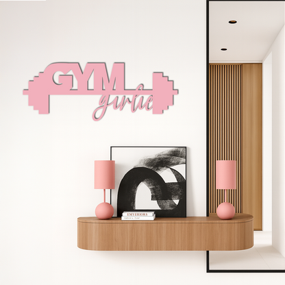 Gym Girlie Barbell Metal Wall Art