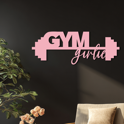 Gym Girlie Barbell Metal Wall Art