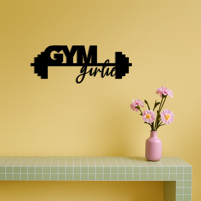 Gym Girlie Barbell Metal Wall Art