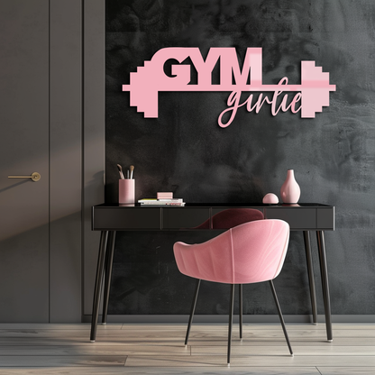 Gym Girlie Barbell Metal Wall Art