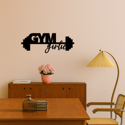 Gym Girlie Barbell Metal Wall Art