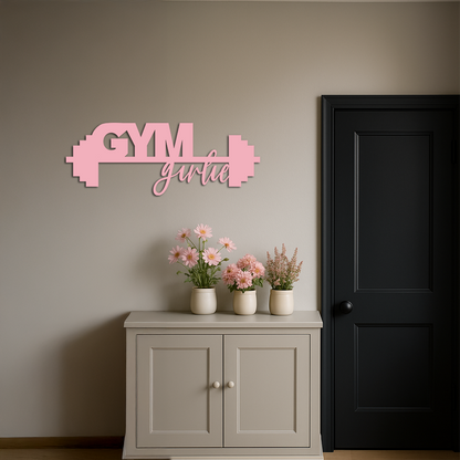 Gym Girlie Barbell Metal Wall Art