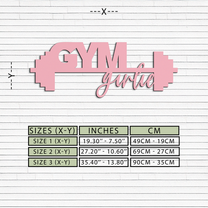 Gym Girlie Barbell Metal Wall Art
