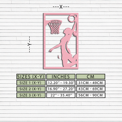 Basketball Girl Silhouette Metal Wall Art