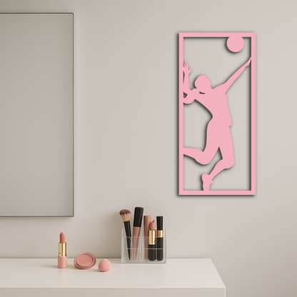 Volleyball Player Silhouette Metal Wall Art