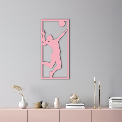 Volleyball Player Silhouette Metal Wall Art