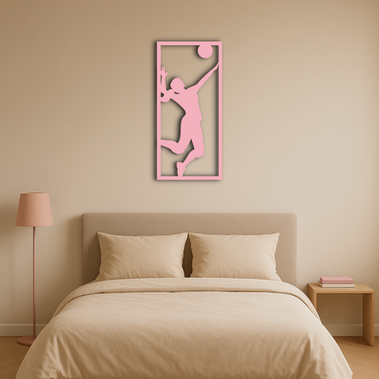 Volleyball Player Silhouette Metal Wall Art
