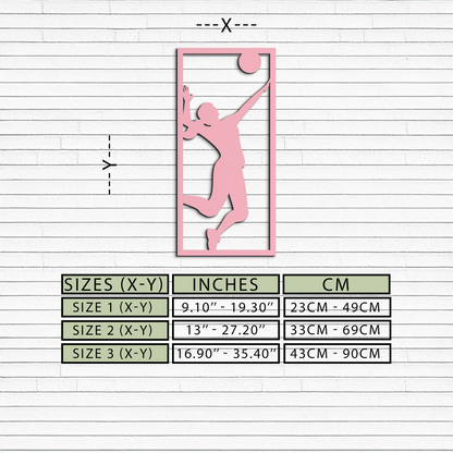 Volleyball Player Silhouette Metal Wall Art