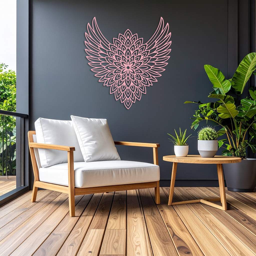 Winged Mandala Metal Wall Art