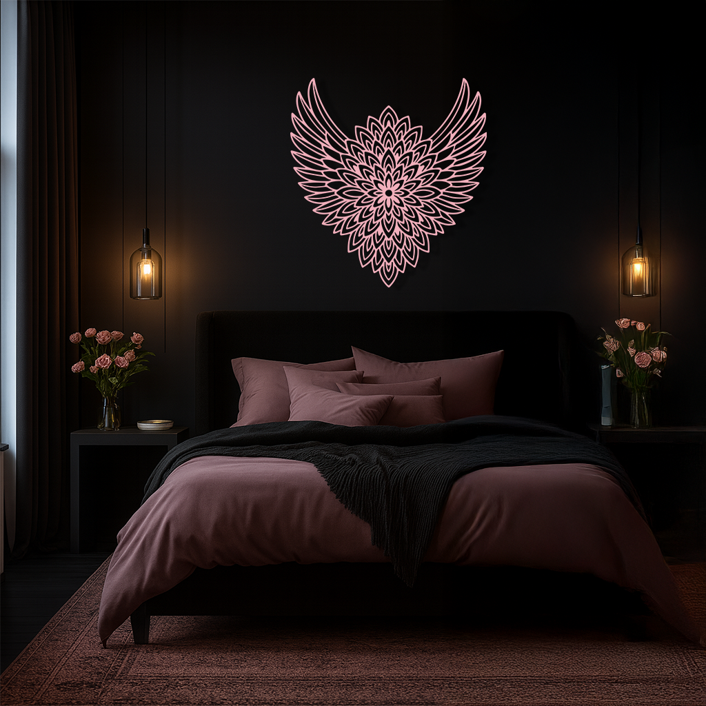 Winged Mandala Metal Wall Art