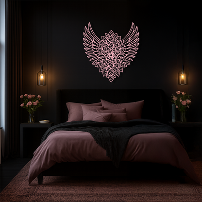 Winged Mandala Metal Wall Art