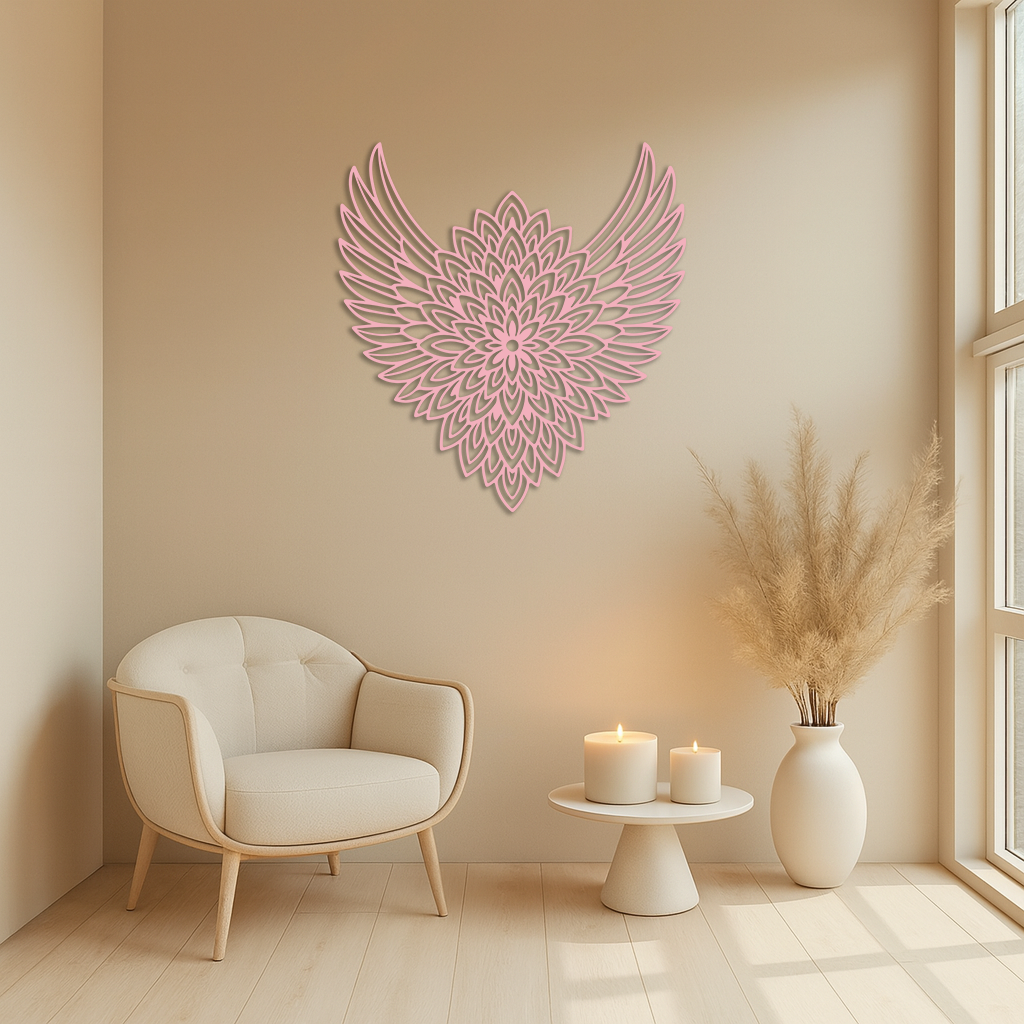 Winged Mandala Metal Wall Art