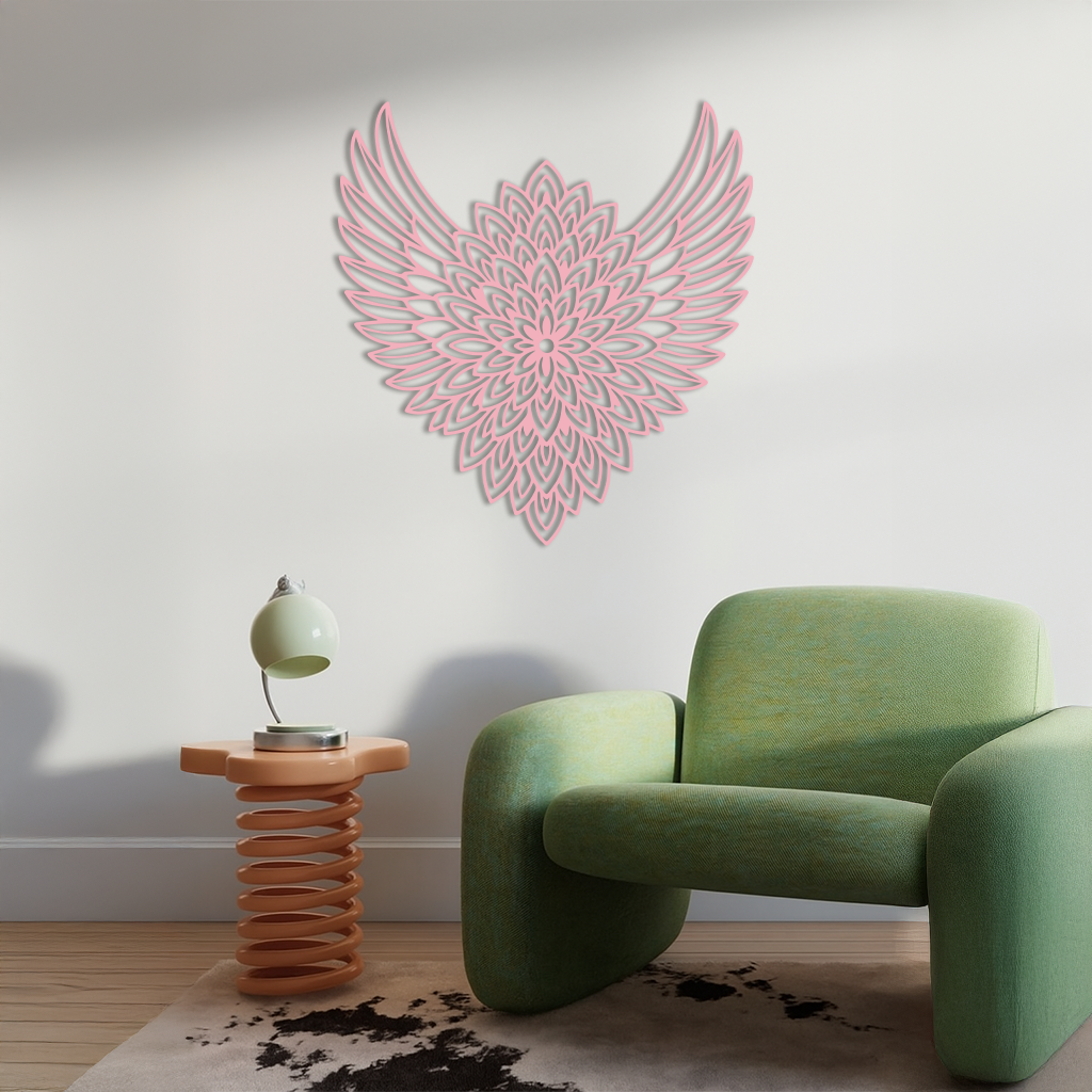 Winged Mandala Metal Wall Art