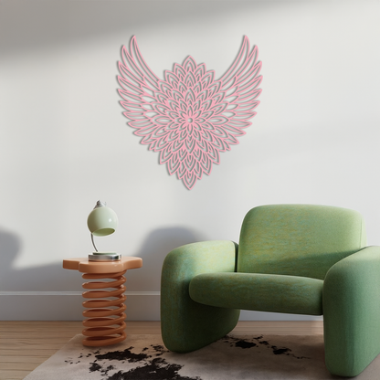 Winged Mandala Metal Wall Art