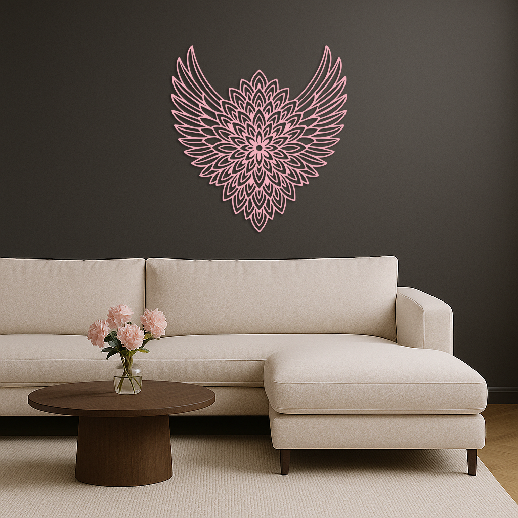 Winged Mandala Metal Wall Art
