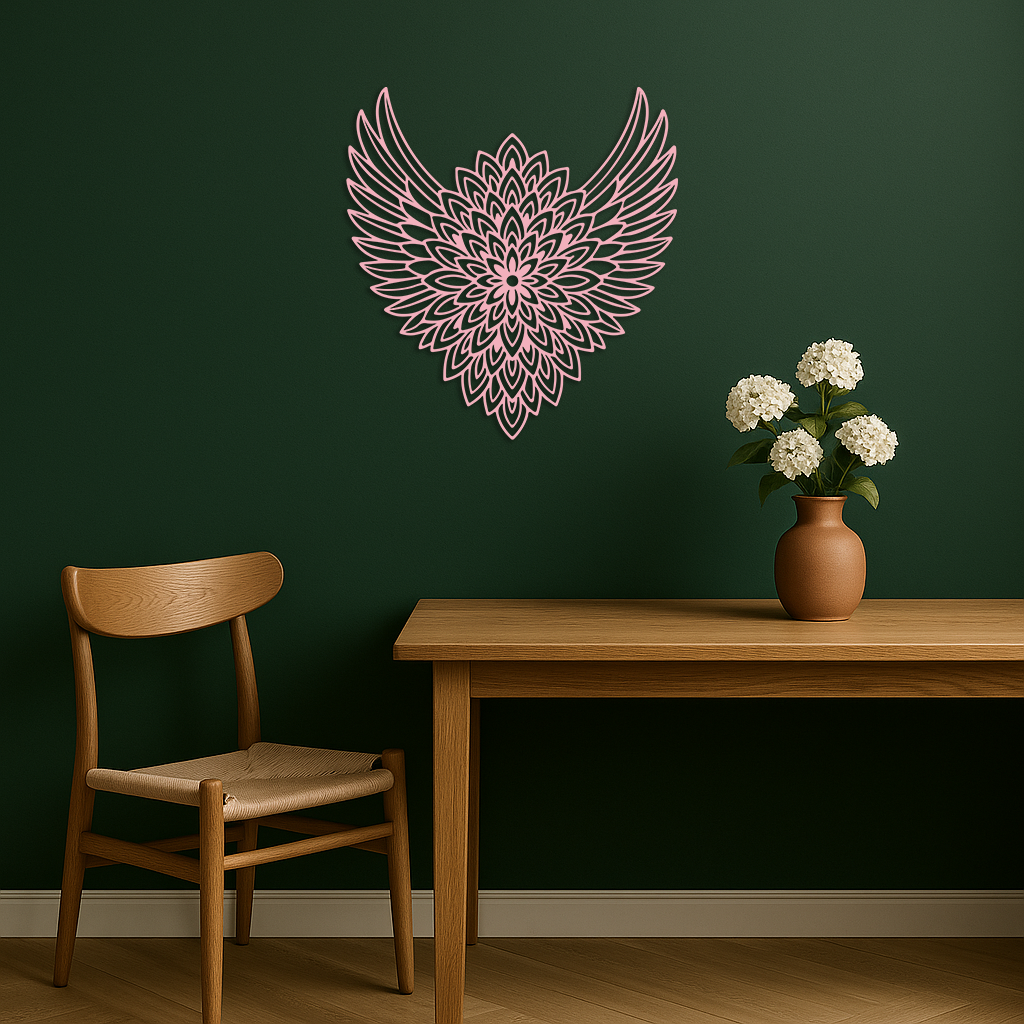 Winged Mandala Metal Wall Art