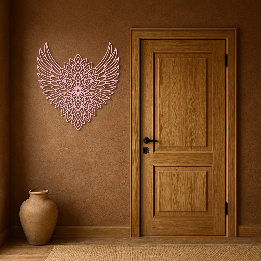 Winged Mandala Metal Wall Art