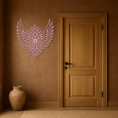 Winged Mandala Metal Wall Art