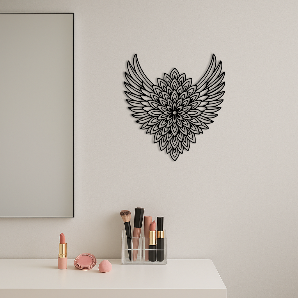 Winged Mandala Metal Wall Art