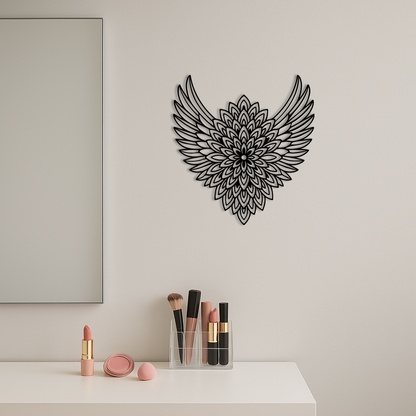 Winged Mandala Metal Wall Art