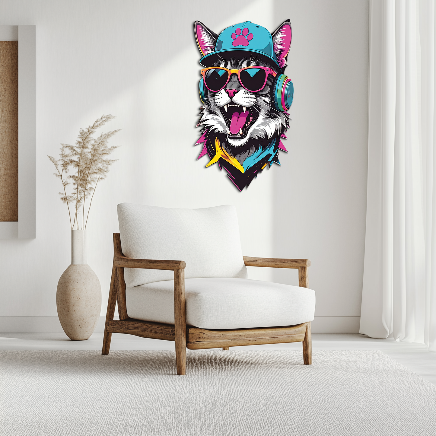 Cool Cat DJ Metal Wall Art - Street Style Decor