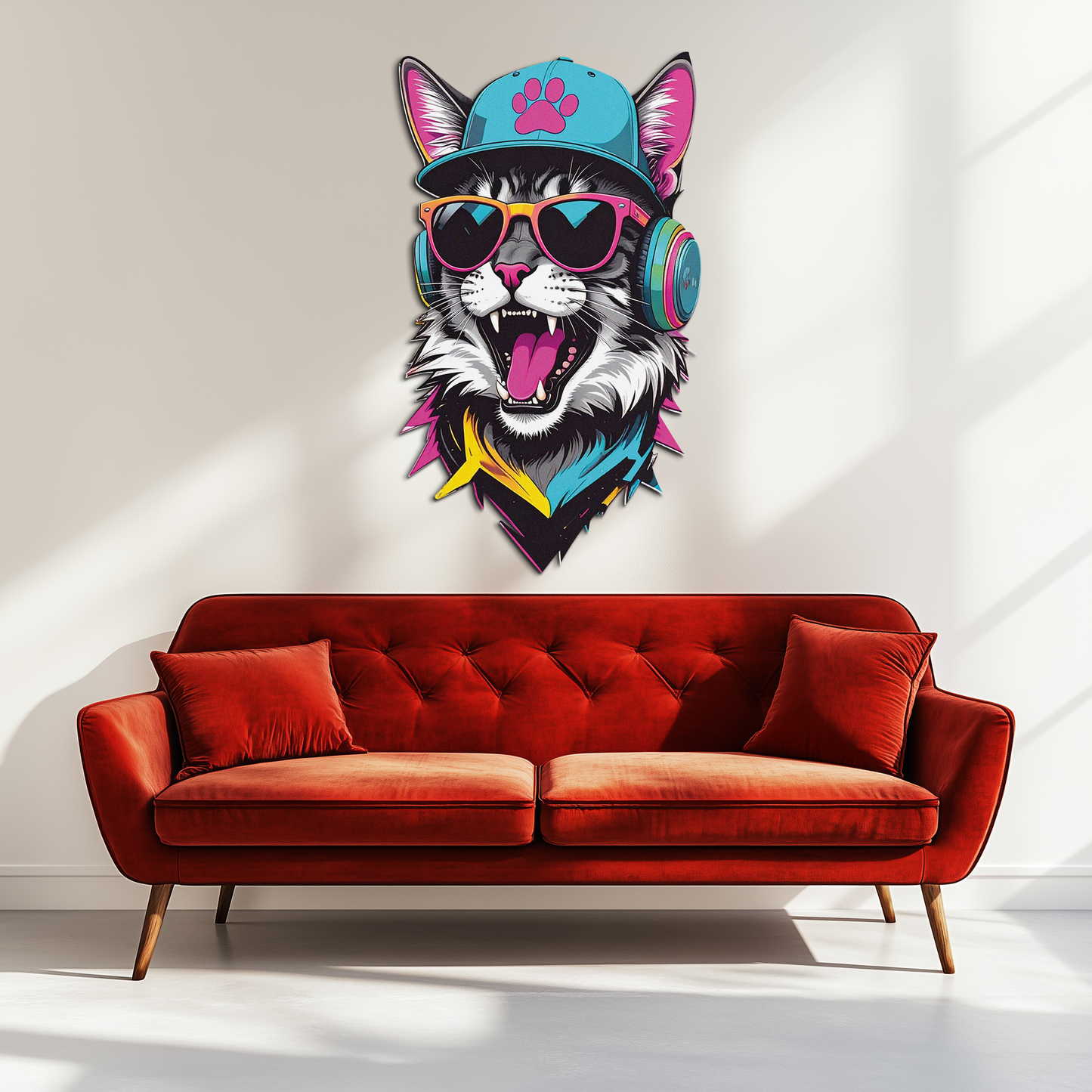 Cool Cat DJ Metal Wall Art - Street Style Decor