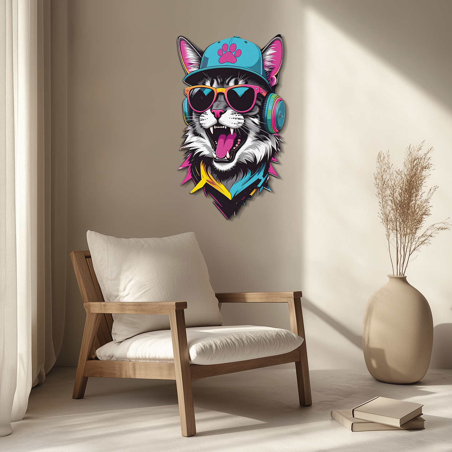 Cool Cat DJ Metal Wall Art - Street Style Decor