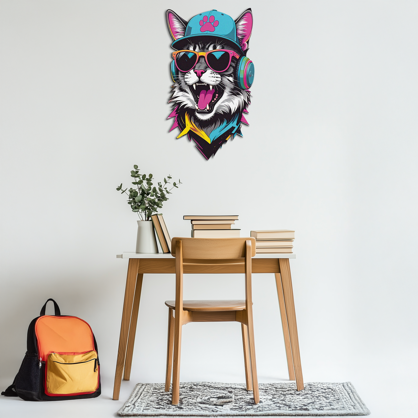 Cool Cat DJ Metal Wall Art - Street Style Decor