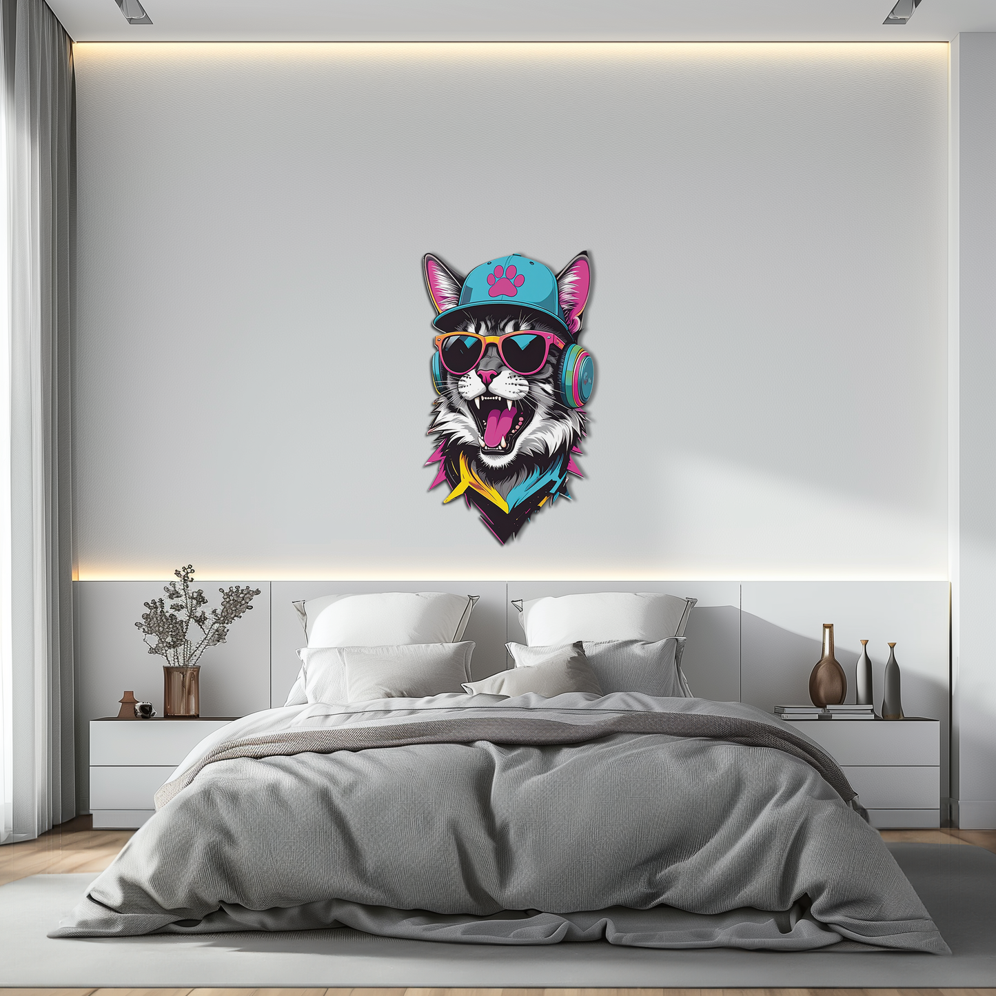 Cool Cat DJ Metal Wall Art - Street Style Decor