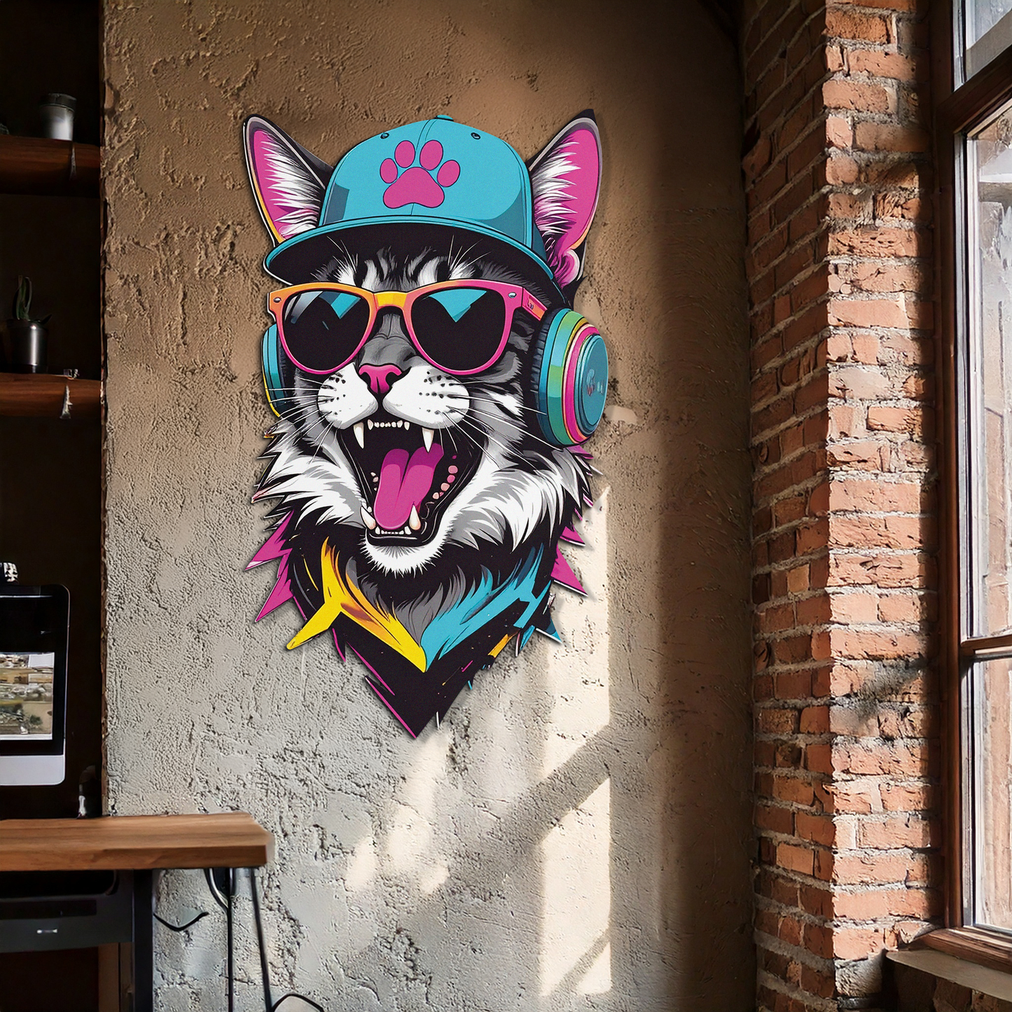 Cool Cat DJ Metal Wall Art - Street Style Decor