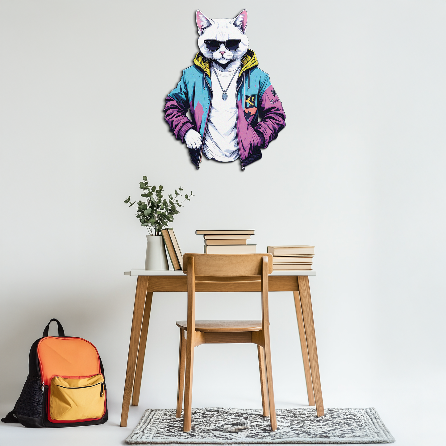 Street Style Cat Metal Wall Art - Urban Decor
