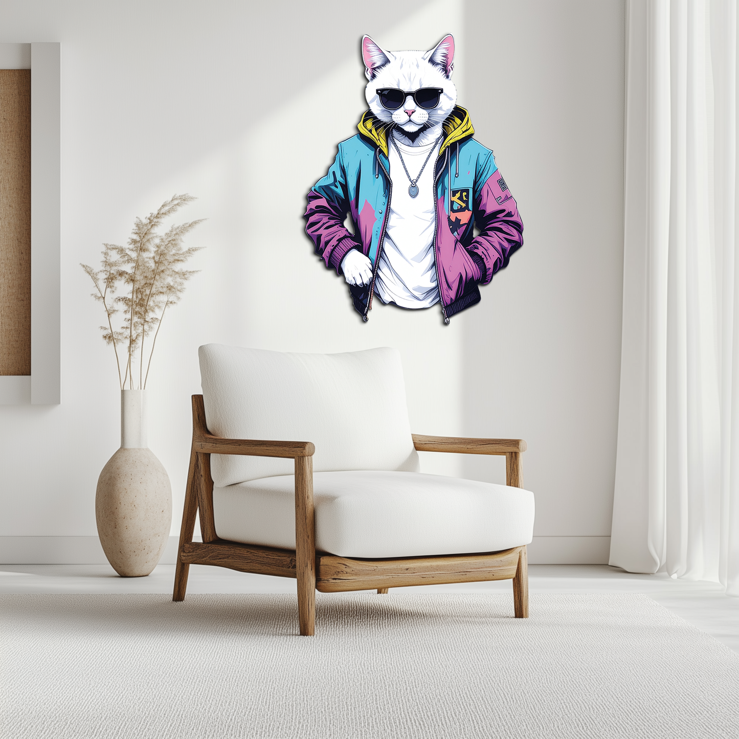 Street Style Cat Metal Wall Art - Urban Decor