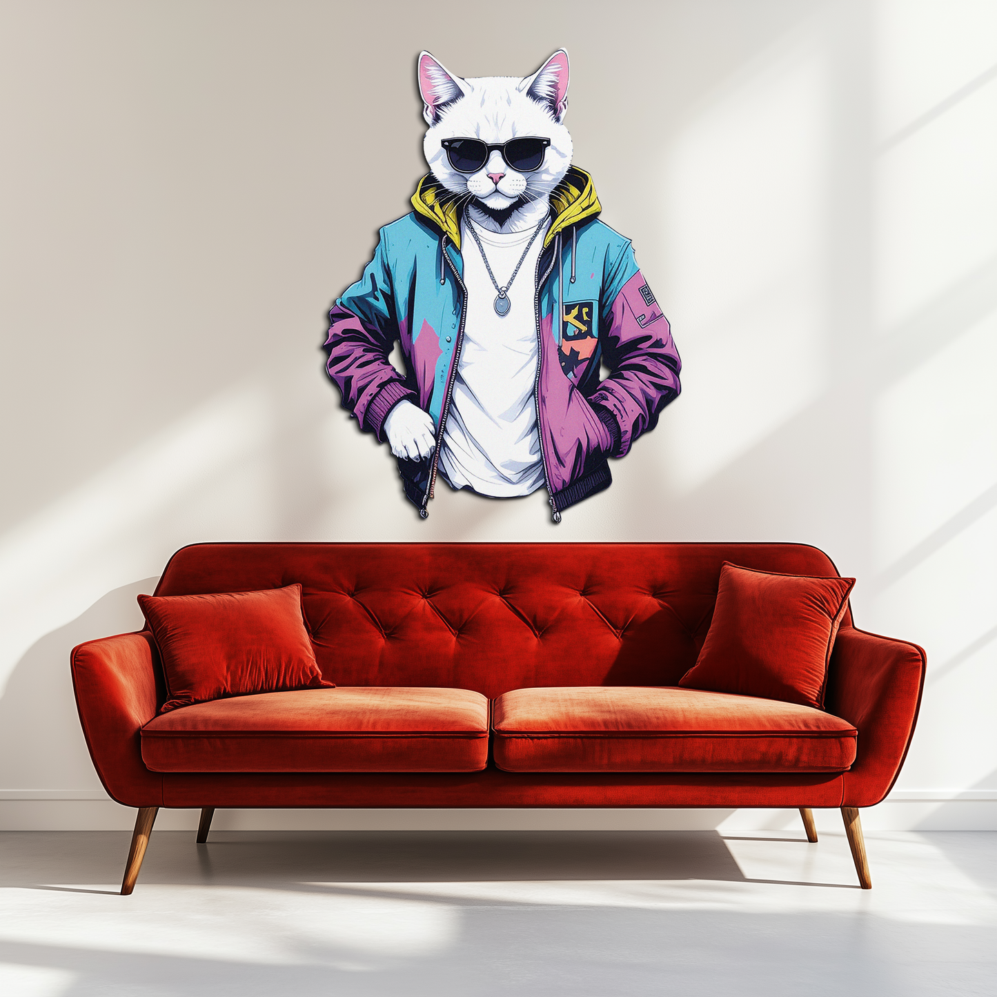 Street Style Cat Metal Wall Art - Urban Decor