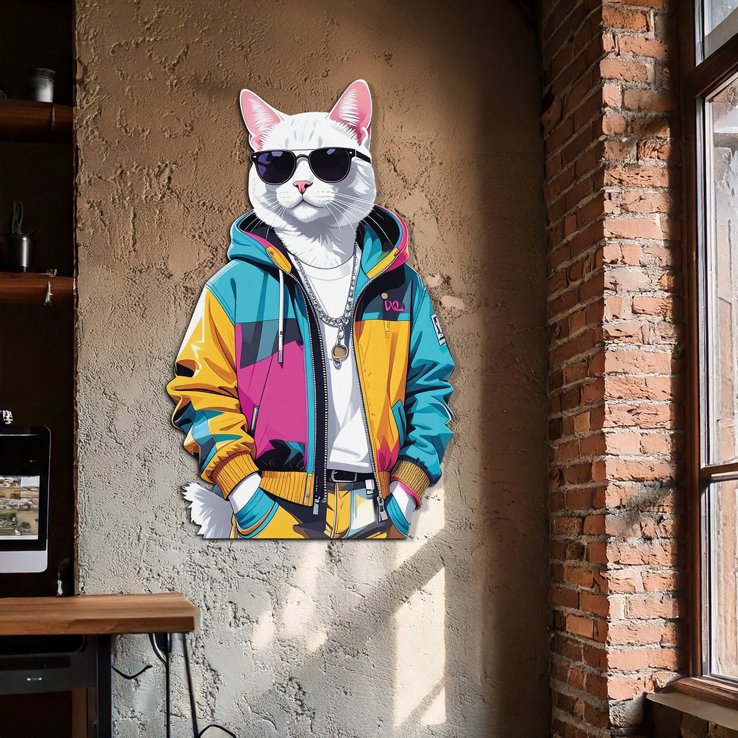 Cool Cat Metal Wall Art - Urban Street Style Decor