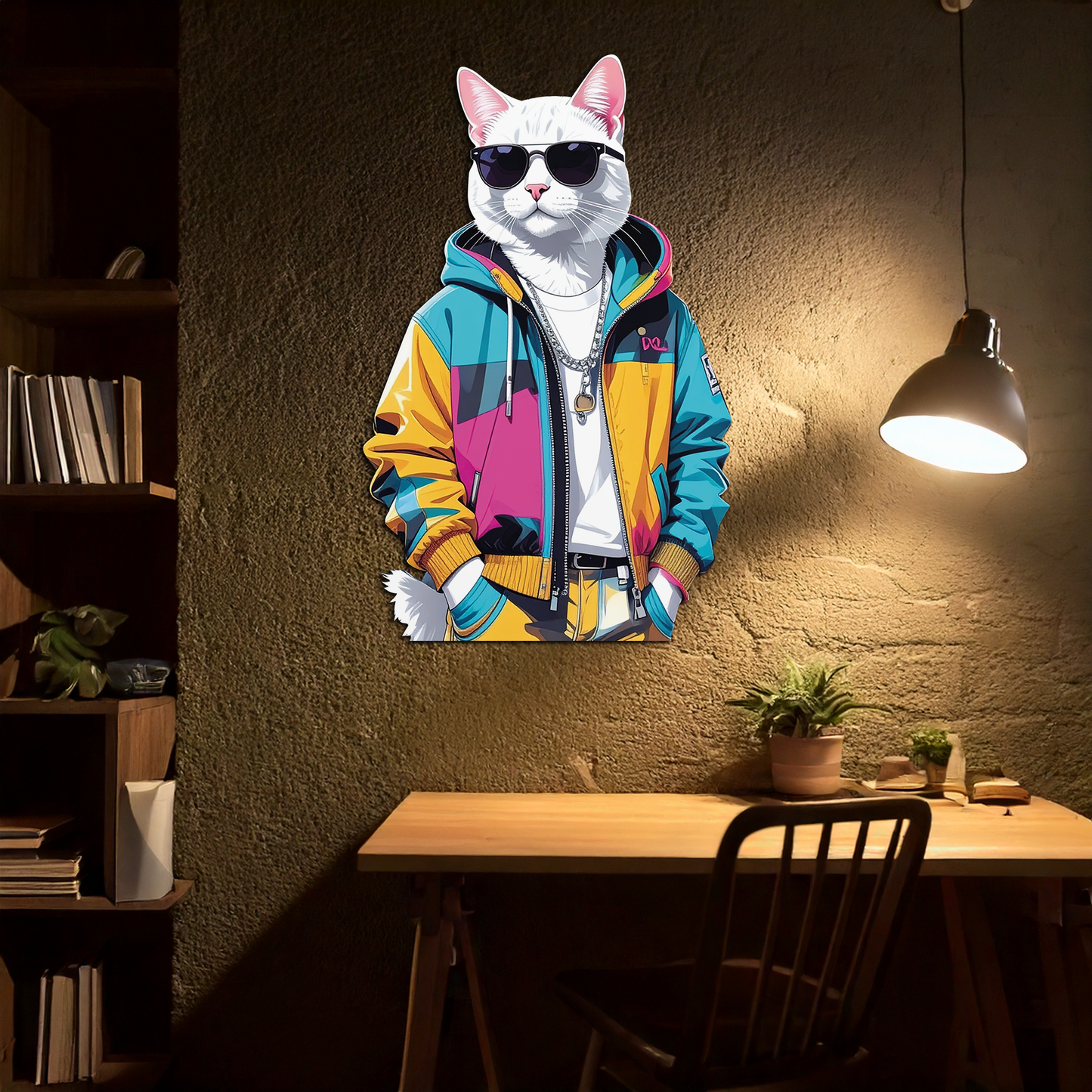 Cool Cat Metal Wall Art - Urban Street Style Decor