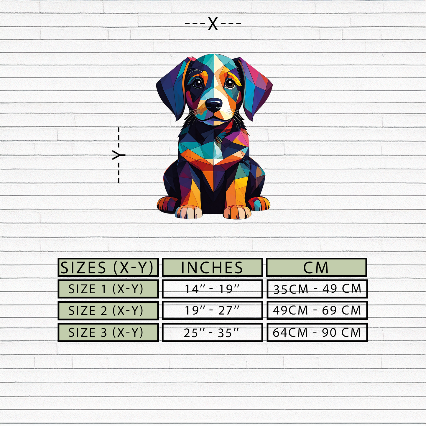 Colorful Geometric Dog Metal Wall Art